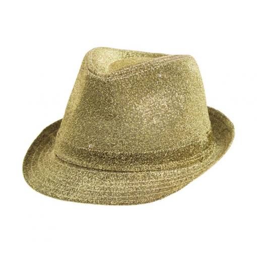 Blikajúci trblietavý klobúk - Zlatý