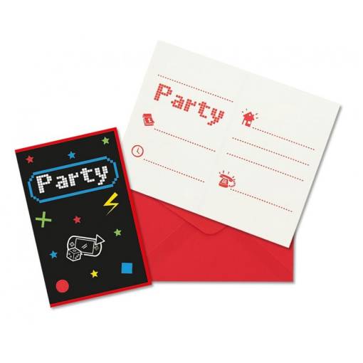 Pozvánky - Gaming party, 6 ks
