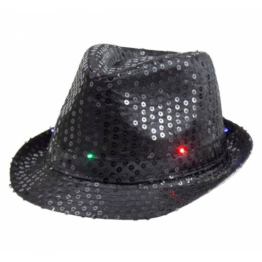 Foto - Blikajúci flitrový klobúk - Čierny