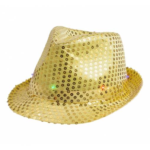 Blikajúci flitrový klobúk - Zlatý
